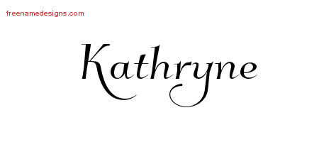 Elegant Name Tattoo Designs Kathryne Free Graphic