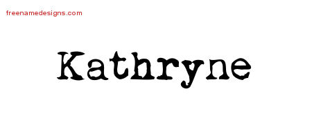 Vintage Writer Name Tattoo Designs Kathryne Free Lettering