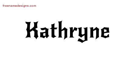 Gothic Name Tattoo Designs Kathryne Free Graphic