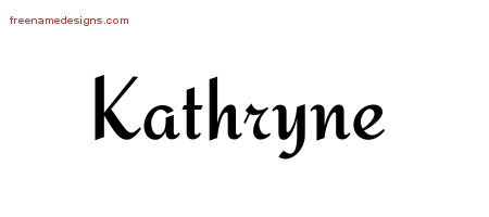 Calligraphic Stylish Name Tattoo Designs Kathryne Download Free