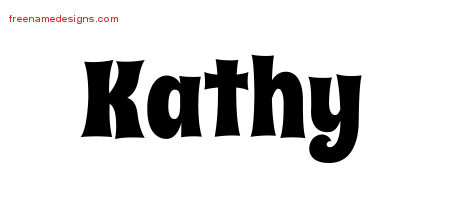 Groovy Name Tattoo Designs Kathy Free Lettering