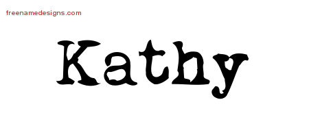 Vintage Writer Name Tattoo Designs Kathy Free Lettering