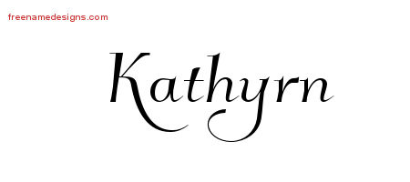 Elegant Name Tattoo Designs Kathyrn Free Graphic