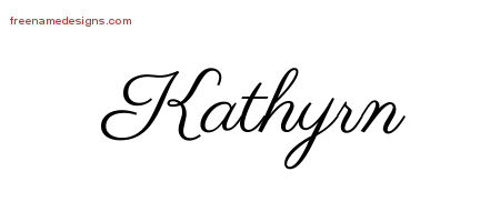 Classic Name Tattoo Designs Kathyrn Graphic Download