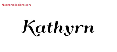 Art Deco Name Tattoo Designs Kathyrn Printable