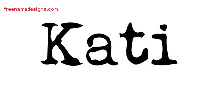 Vintage Writer Name Tattoo Designs Kati Free Lettering