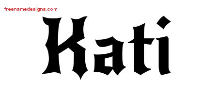 Gothic Name Tattoo Designs Kati Free Graphic