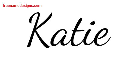 Lively Script Name Tattoo Designs Katie Free Printout
