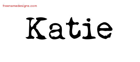 Vintage Writer Name Tattoo Designs Katie Free Lettering