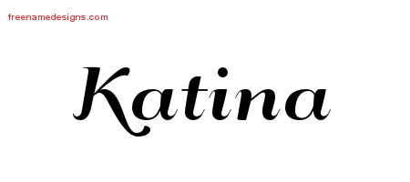 Art Deco Name Tattoo Designs Katina Printable