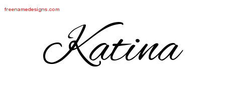 Cursive Name Tattoo Designs Katina Download Free