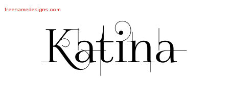 Decorated Name Tattoo Designs Katina Free