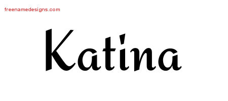 Calligraphic Stylish Name Tattoo Designs Katina Download Free