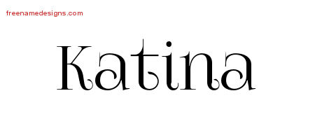 Vintage Name Tattoo Designs Katina Free Download