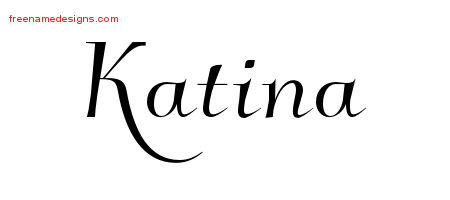 Elegant Name Tattoo Designs Katina Free Graphic