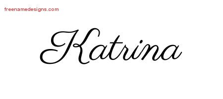 Classic Name Tattoo Designs Katrina Graphic Download