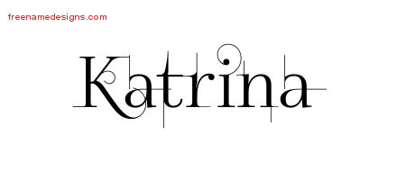 Decorated Name Tattoo Designs Katrina Free