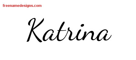 Lively Script Name Tattoo Designs Katrina Free Printout
