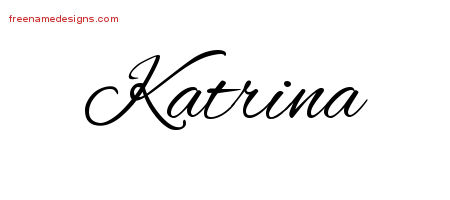 Cursive Name Tattoo Designs Katrina Download Free