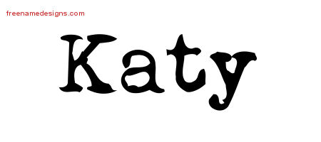 Vintage Writer Name Tattoo Designs Katy Free Lettering
