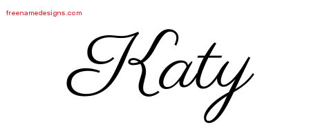 Classic Name Tattoo Designs Katy Graphic Download