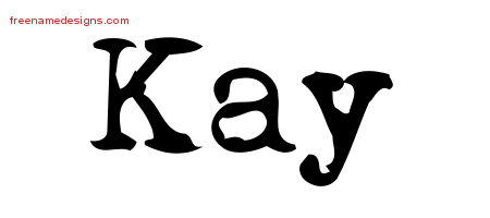 Vintage Writer Name Tattoo Designs Kay Free Lettering
