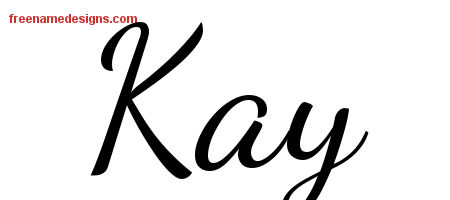 Lively Script Name Tattoo Designs Kay Free Printout