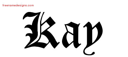 Blackletter Name Tattoo Designs Kay Graphic Download