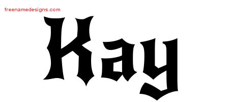 Gothic Name Tattoo Designs Kay Free Graphic