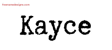 Typewriter Name Tattoo Designs Kayce Free Download