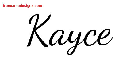 Lively Script Name Tattoo Designs Kayce Free Printout