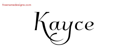 Elegant Name Tattoo Designs Kayce Free Graphic