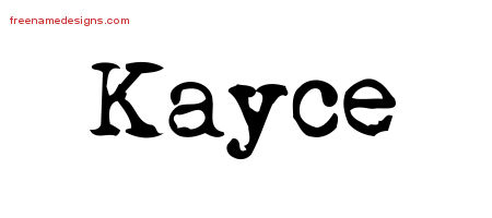 Vintage Writer Name Tattoo Designs Kayce Free Lettering
