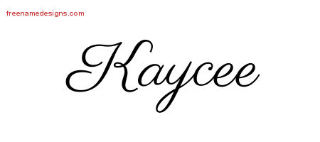 Classic Name Tattoo Designs Kaycee Graphic Download