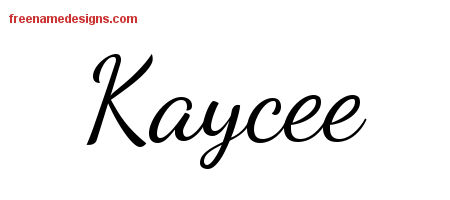 Lively Script Name Tattoo Designs Kaycee Free Printout