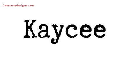 Typewriter Name Tattoo Designs Kaycee Free Download