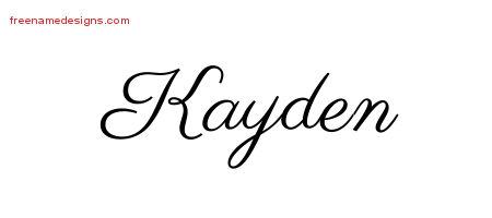 Classic Name Tattoo Designs Kayden Printable