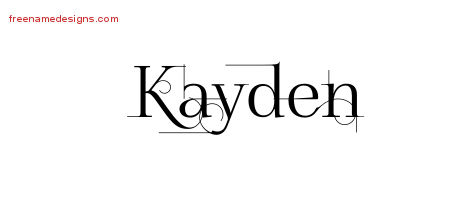 Decorated Name Tattoo Designs Kayden Free Lettering