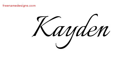 Calligraphic Name Tattoo Designs Kayden Free Graphic