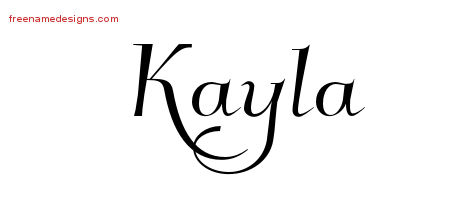 Elegant Name Tattoo Designs Kayla Free Graphic