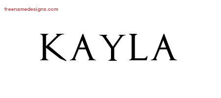 Regal Victorian Name Tattoo Designs Kayla Graphic Download