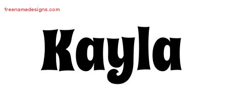 Groovy Name Tattoo Designs Kayla Free Lettering