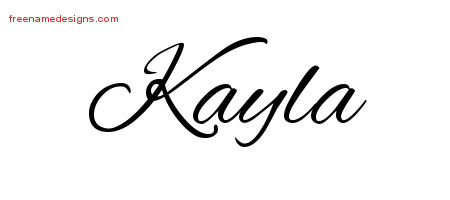 Cursive Name Tattoo Designs Kayla Download Free