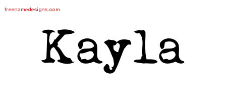 Vintage Writer Name Tattoo Designs Kayla Free Lettering