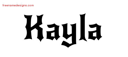 Gothic Name Tattoo Designs Kayla Free Graphic