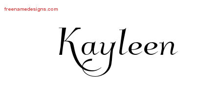 Elegant Name Tattoo Designs Kayleen Free Graphic