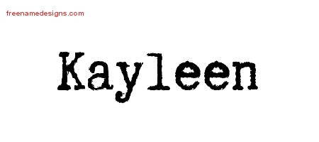 Typewriter Name Tattoo Designs Kayleen Free Download
