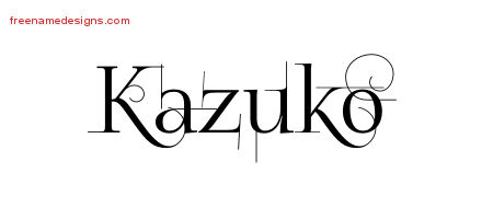 Decorated Name Tattoo Designs Kazuko Free