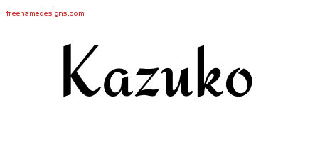 Calligraphic Stylish Name Tattoo Designs Kazuko Download Free