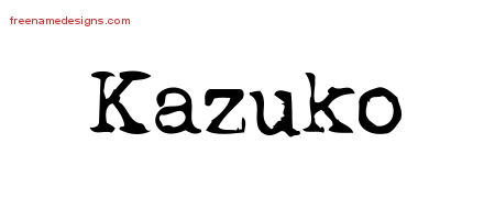 Vintage Writer Name Tattoo Designs Kazuko Free Lettering